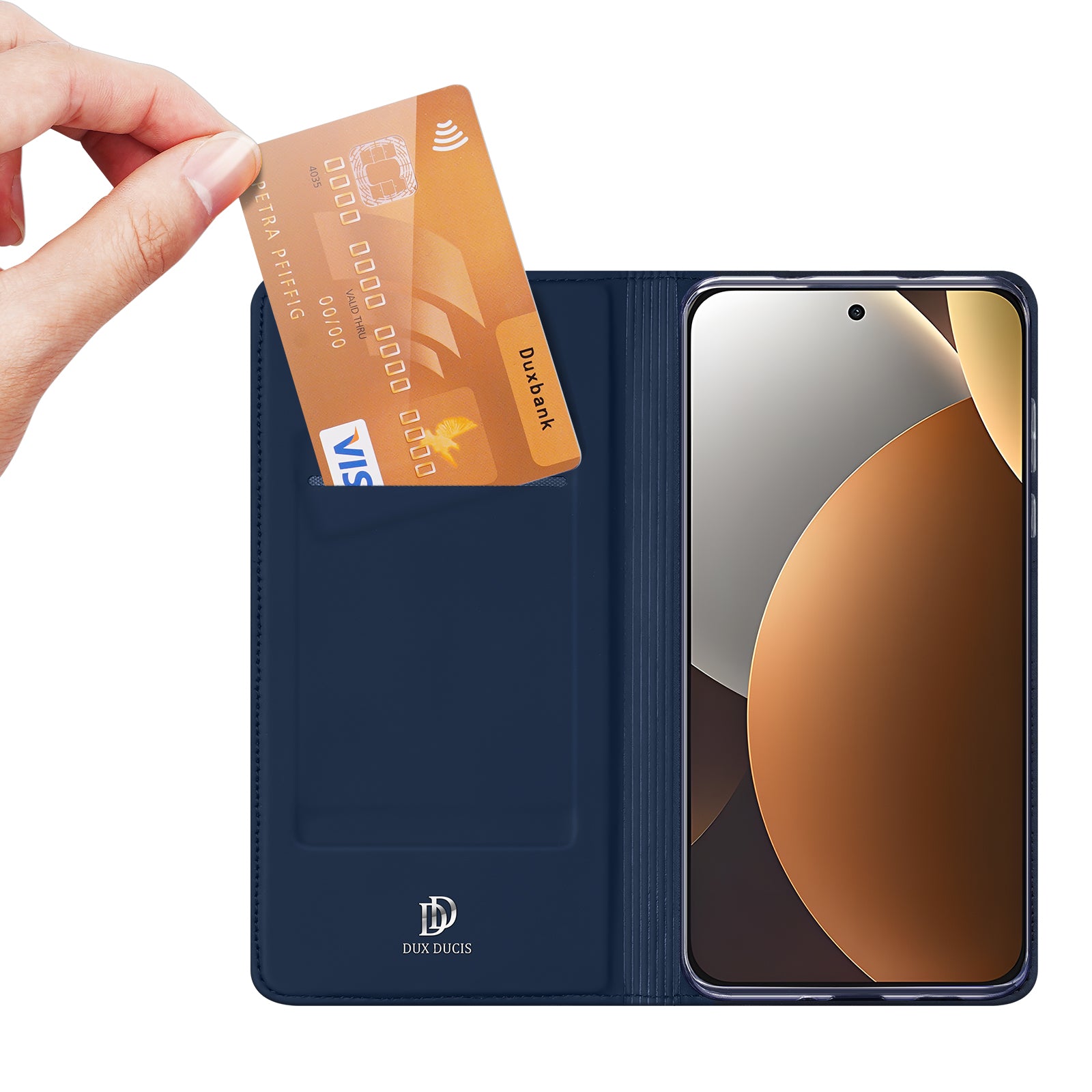 For Xiaomi Redmi Note 15 Pro 5G (Global) Case DUX DUCIS Skin Pro Series Leather Stand Cover Card Holder - Blue