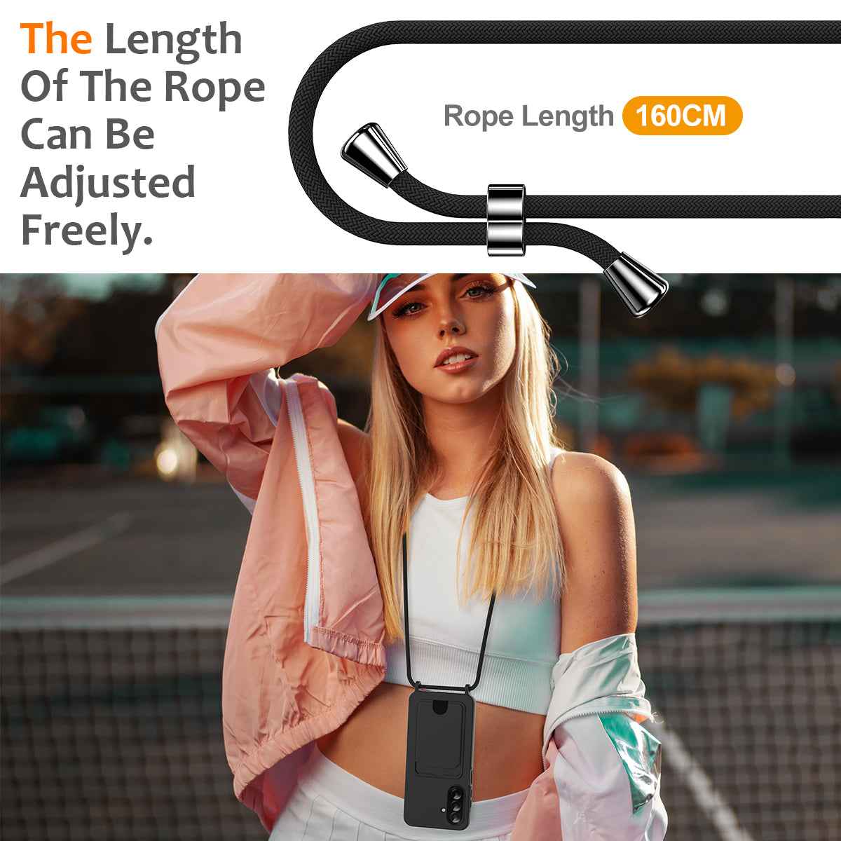 For Samsung Galaxy A57 5G Case Liquid Silicone Card Holder Back Phone Cover with Lanyard - Black
