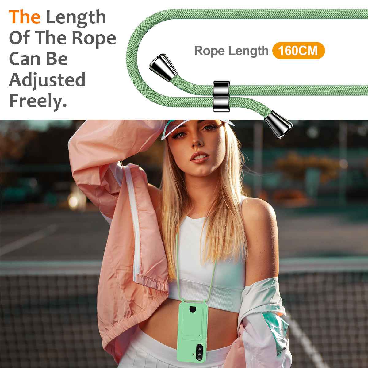 For Samsung Galaxy A57 5G Case Liquid Silicone Card Holder Back Phone Cover with Lanyard - Green