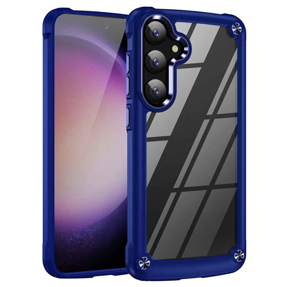 For Samsung Galaxy A57 5G Case Anti-Drop Alloy Lens Frame PC + TPU Phone Cover - Blue