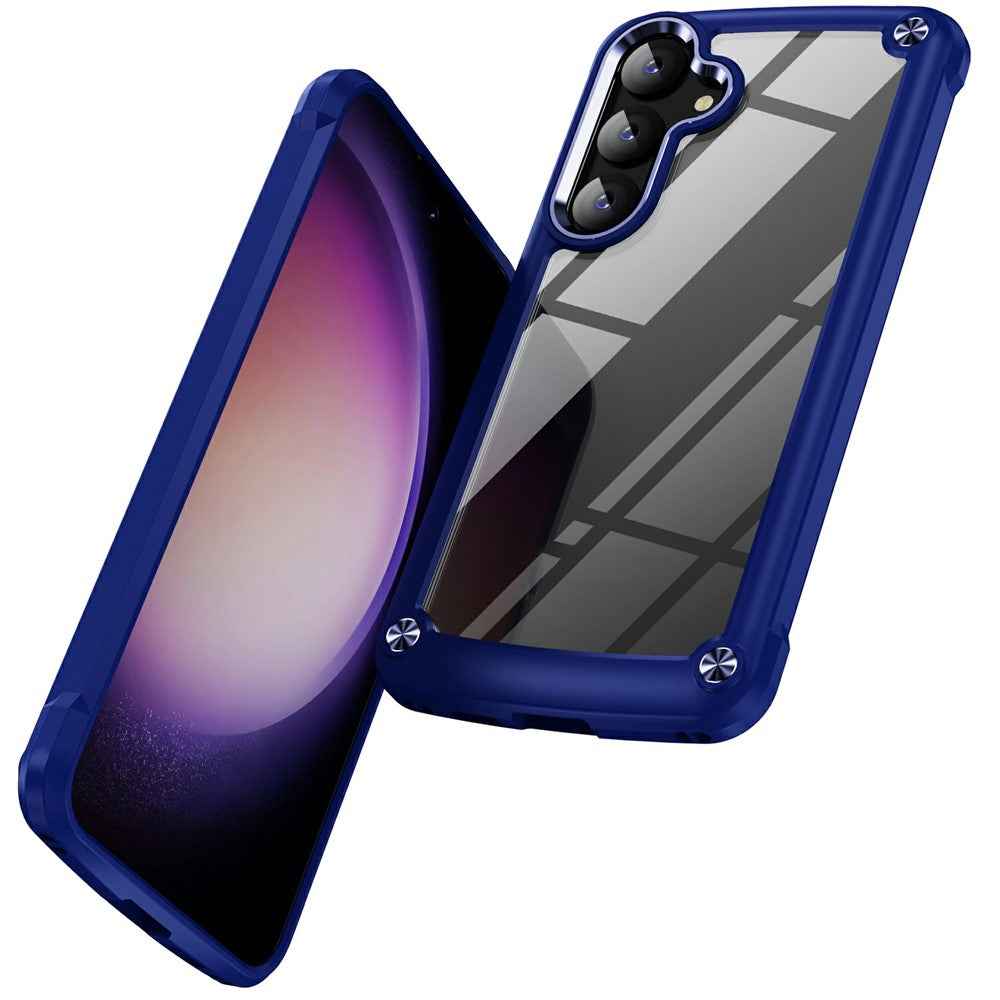 For Samsung Galaxy A57 5G Case Anti-Drop Alloy Lens Frame PC + TPU Phone Cover - Blue