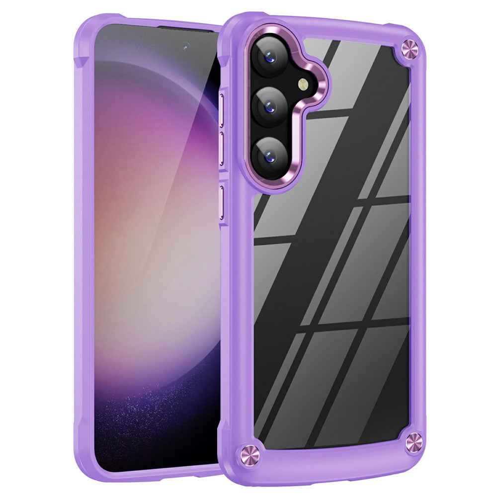 For Samsung Galaxy A57 5G Case Anti-Drop Alloy Lens Frame PC + TPU Phone Cover - Purple