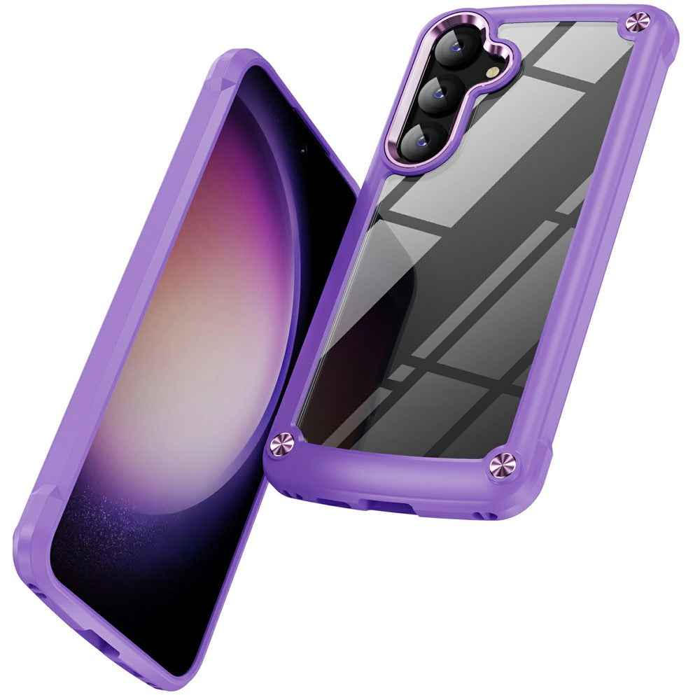 For Samsung Galaxy A57 5G Case Anti-Drop Alloy Lens Frame PC + TPU Phone Cover - Purple