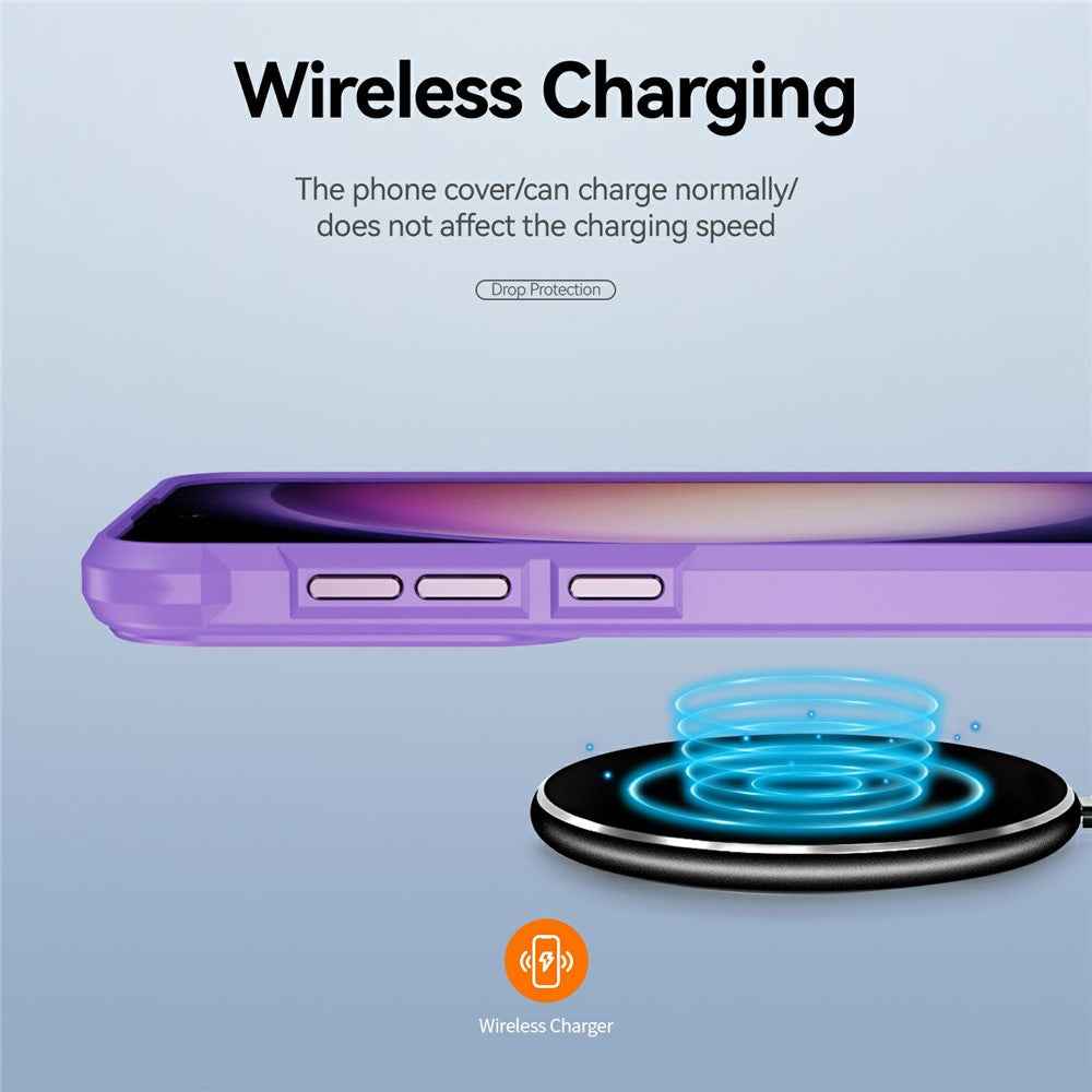 For Samsung Galaxy A57 5G Case Anti-Drop Alloy Lens Frame PC + TPU Phone Cover - Purple