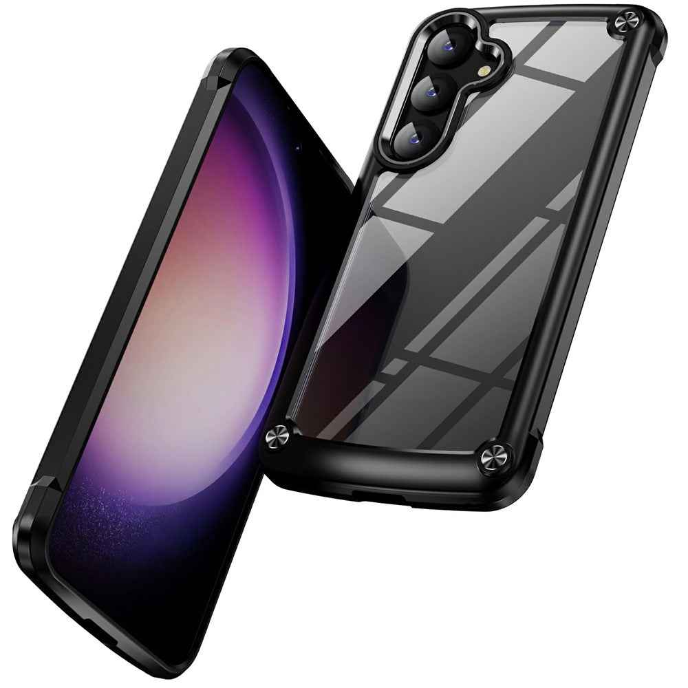 For Samsung Galaxy A57 5G Case Anti-Drop Alloy Lens Frame PC + TPU Phone Cover - Black