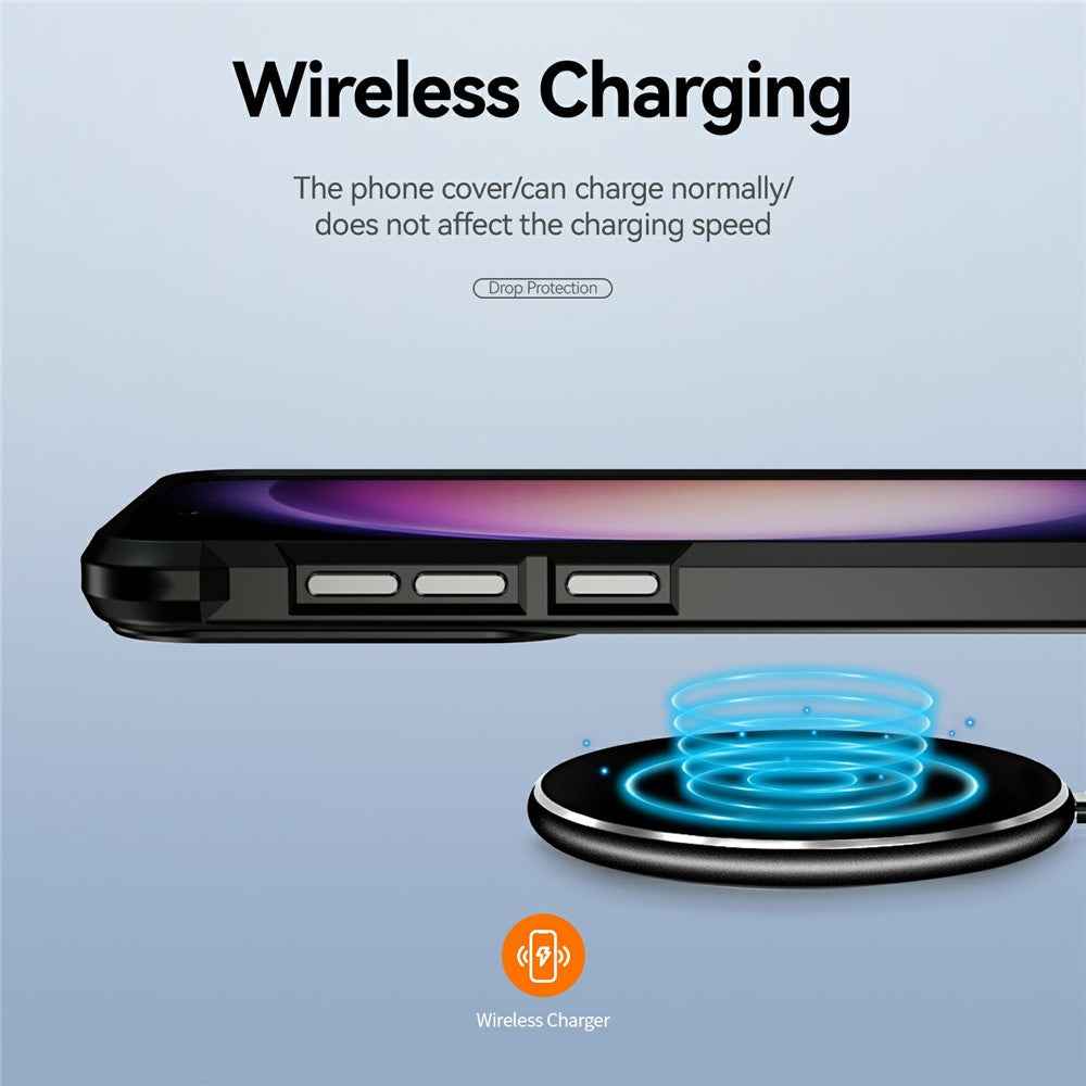 For Samsung Galaxy A57 5G Case Anti-Drop Alloy Lens Frame PC + TPU Phone Cover - Black