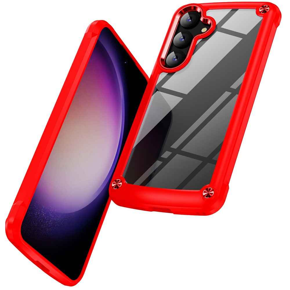 For Samsung Galaxy A57 5G Case Anti-Drop Alloy Lens Frame PC + TPU Phone Cover - Red