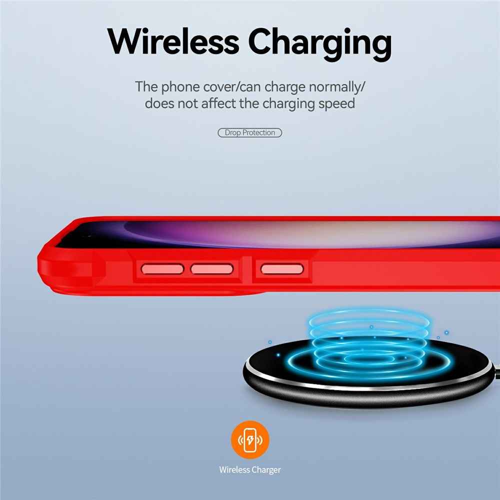 For Samsung Galaxy A57 5G Case Anti-Drop Alloy Lens Frame PC + TPU Phone Cover - Red