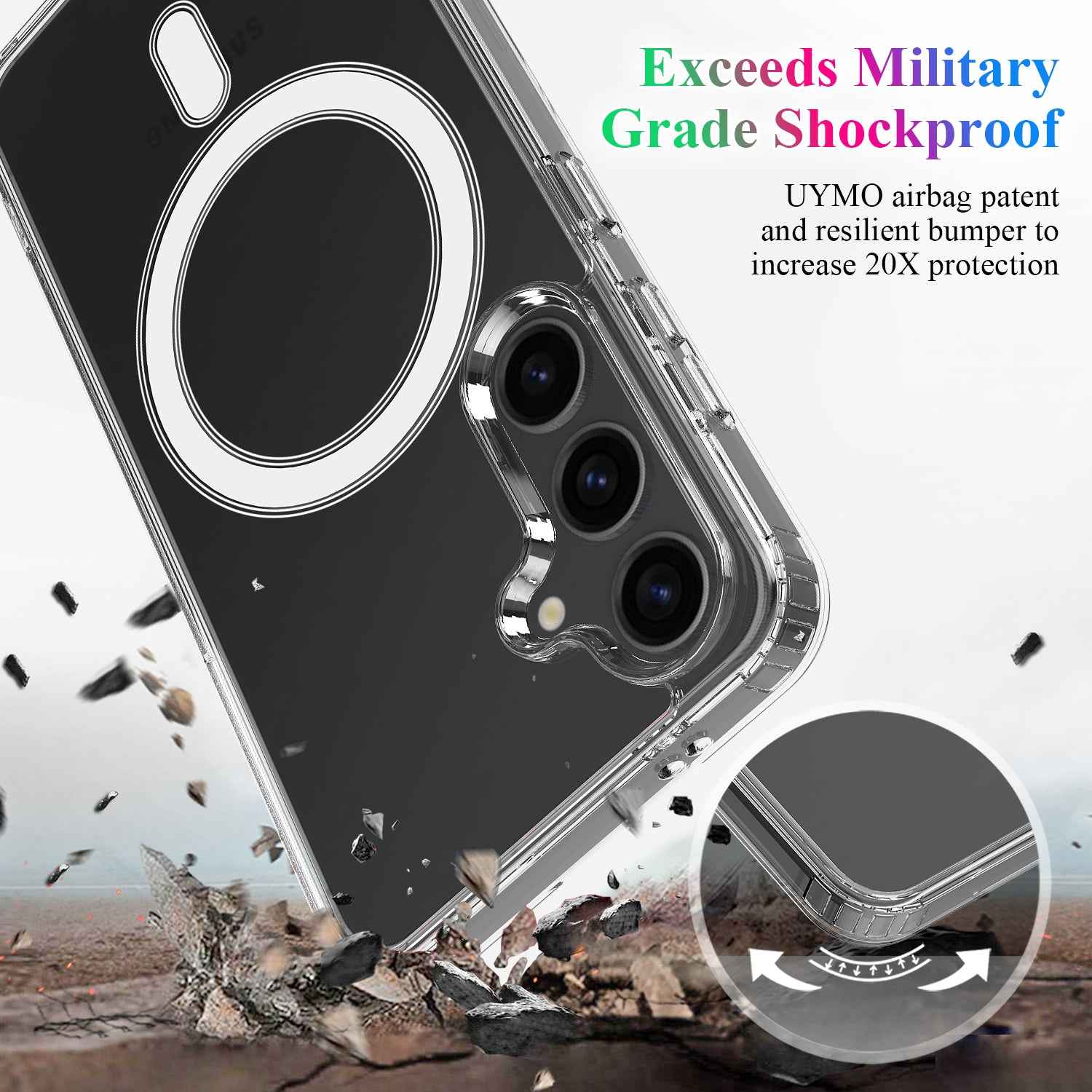 For Samsung Galaxy A57 5G Clear Phone Magnetic Case TPU + Acrylic Back Cover - Clear