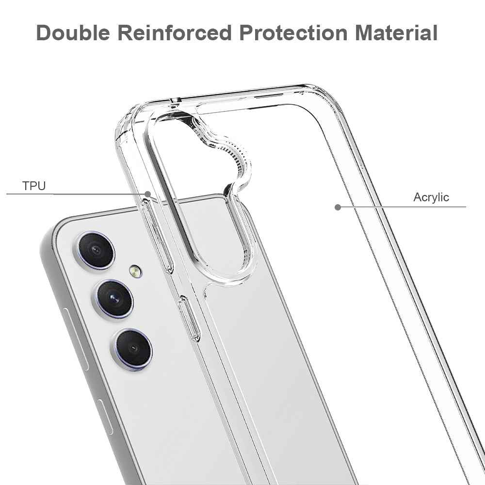 For Samsung Galaxy A57 5G Clear Phone Case TPU+Acrylic Shockproof Phone Back Cover - Clear