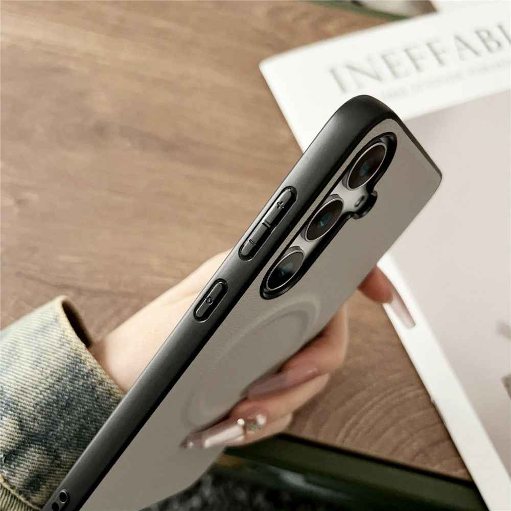 For Samsung Galaxy A57 5G Magnetic Case PU Leather + TPU Phone Back Cover - Light Green