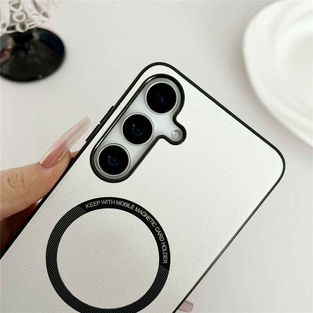 For Samsung Galaxy A57 5G Magnetic Case Anti-Drop PU Leather + PC Cover - Red