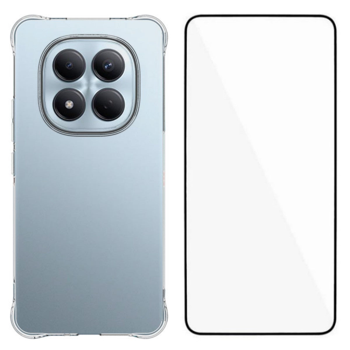For Xiaomi Redmi Note 15 Pro 4G (Global) Case WANLONFENG WL Series 2.0mm TPU Phone Cover with Tempered Glass Film - Transparent