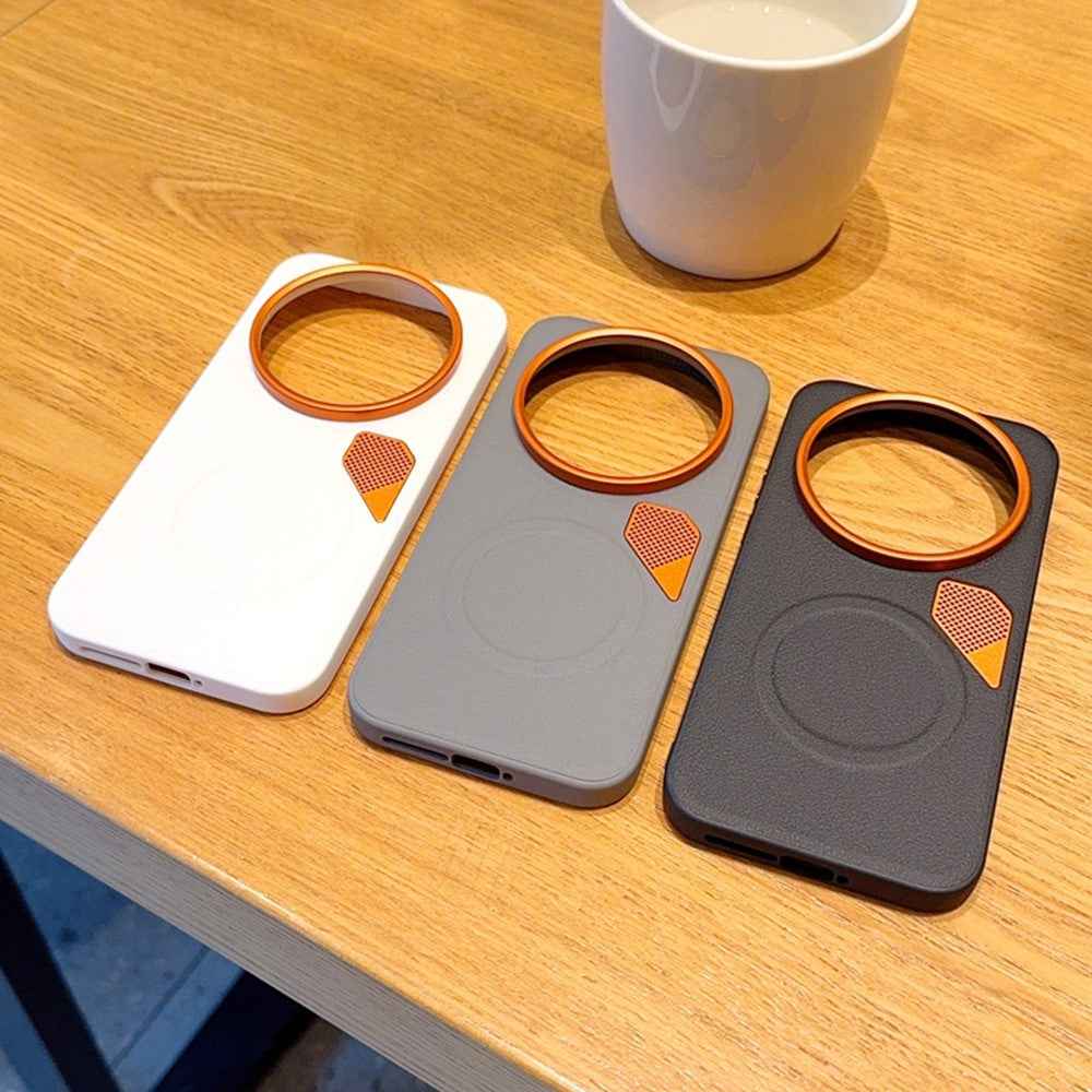 For Xiaomi 17 Ultra 5G Magnetic Case Leather Coated PC + TPU Phone Cover with Heat Dissipation Sheet - Black