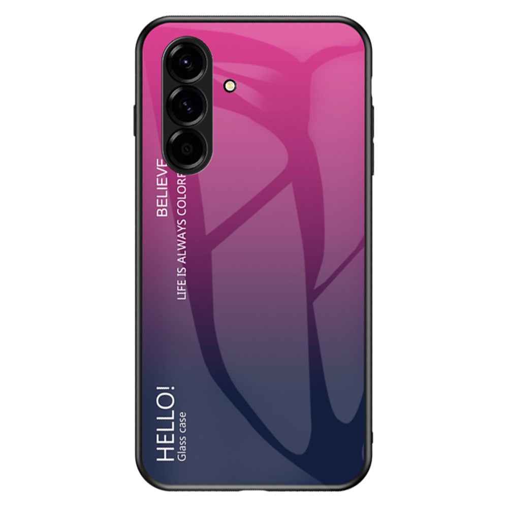 For Samsung Galaxy A57 5G Case Anti-Scratch Tempered Glass + PC + TPU Phone Cover - Gradient Rose