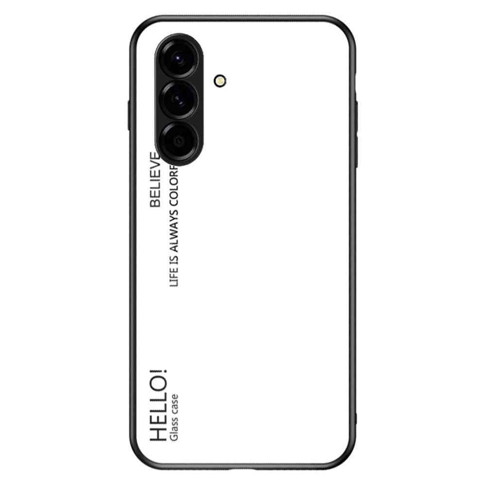 For Samsung Galaxy A57 5G Case Anti-Scratch Tempered Glass + PC + TPU Phone Cover - White