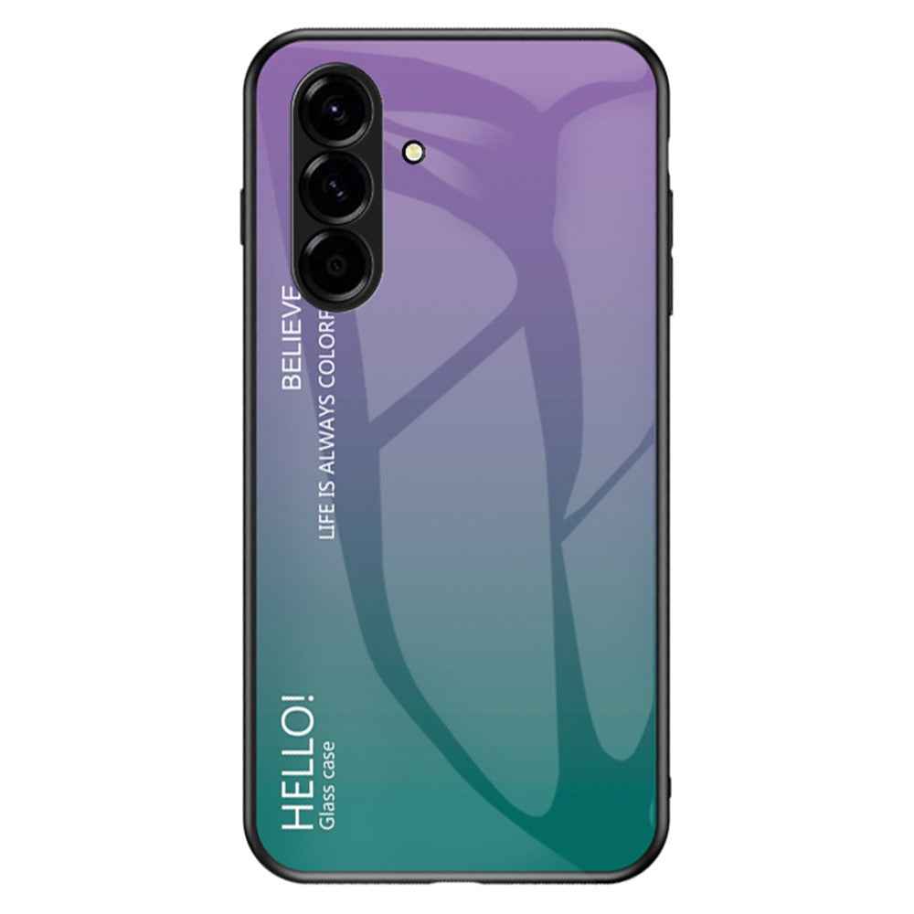For Samsung Galaxy A57 5G Case Anti-Scratch Tempered Glass + PC + TPU Phone Cover - Gradient Purple