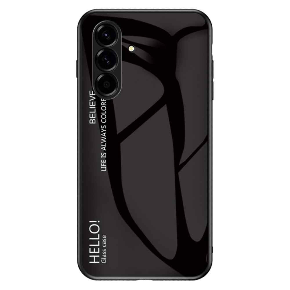 For Samsung Galaxy A57 5G Case Anti-Scratch Tempered Glass + PC + TPU Phone Cover - Black