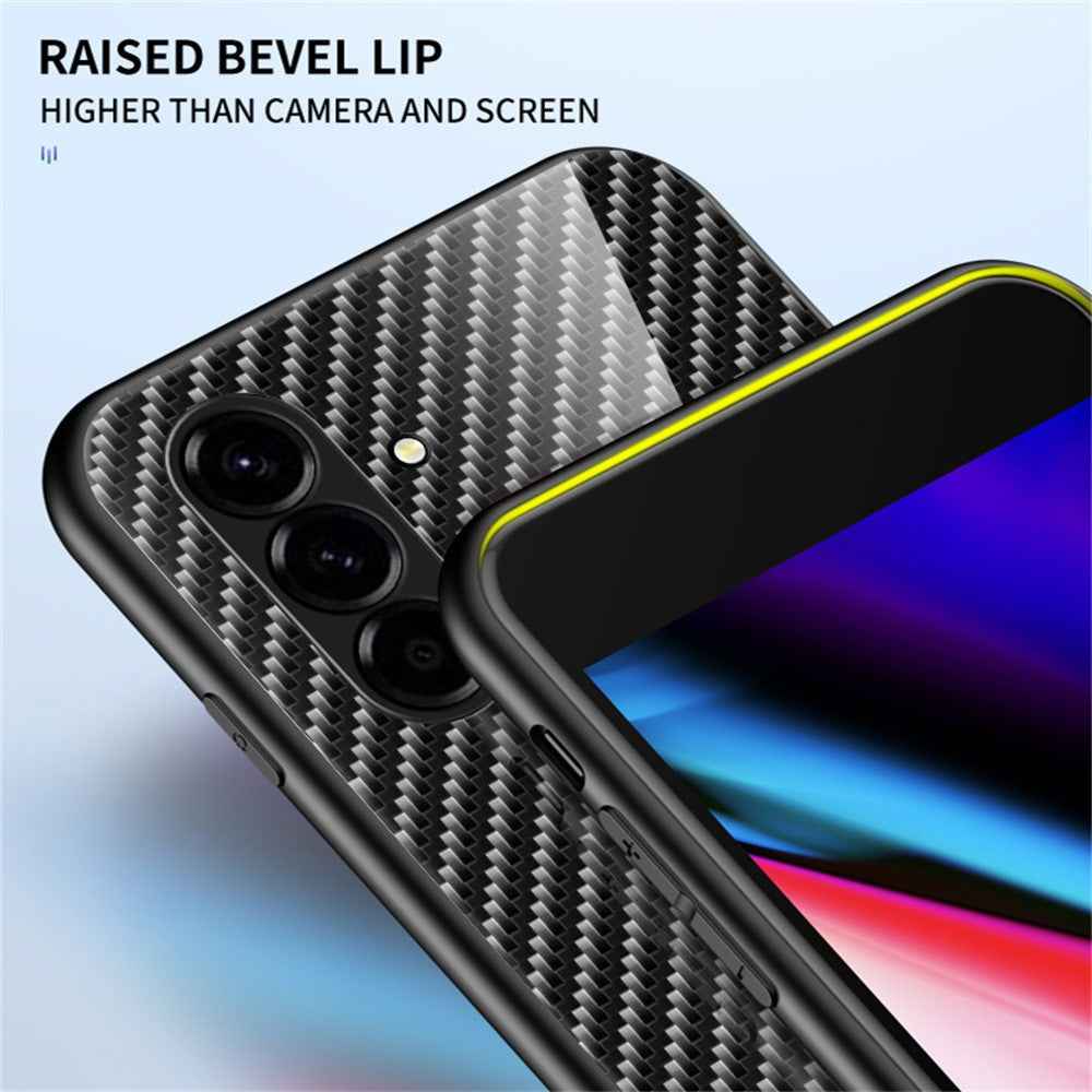 For Samsung Galaxy A57 5G Case Tempered Glass Shockproof Phone Cover - Golden Fiber
