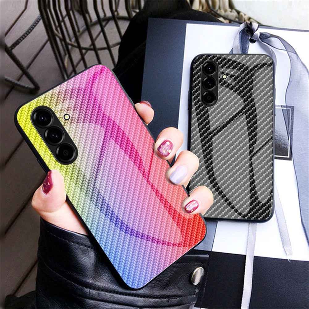 For Samsung Galaxy A57 5G Case Tempered Glass Shockproof Phone Cover - Golden Fiber