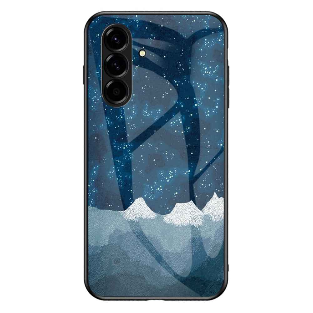 For Samsung Galaxy A57 5G Case Starry Sky Pattern Tempered Glass Phone Cover - Scattering Starry