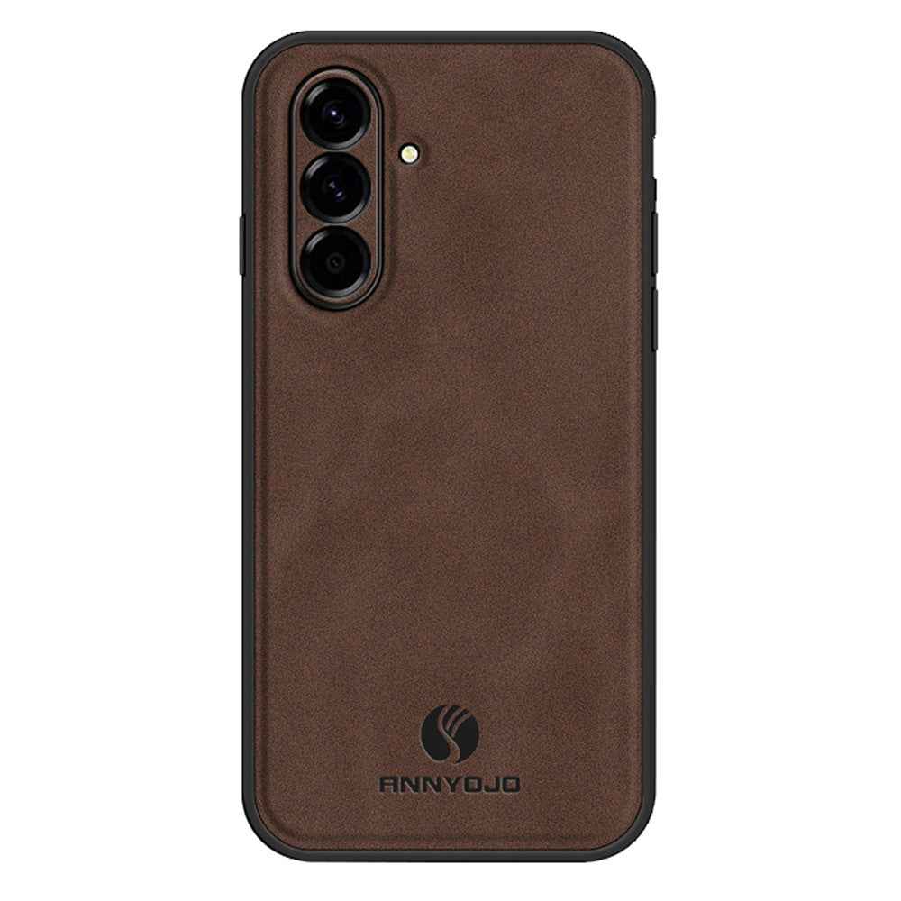 ANNYOJO For Samsung Galaxy A57 5G Case PU Leather + PC + TPU Anti Drop Phone Back Cover - Coffee