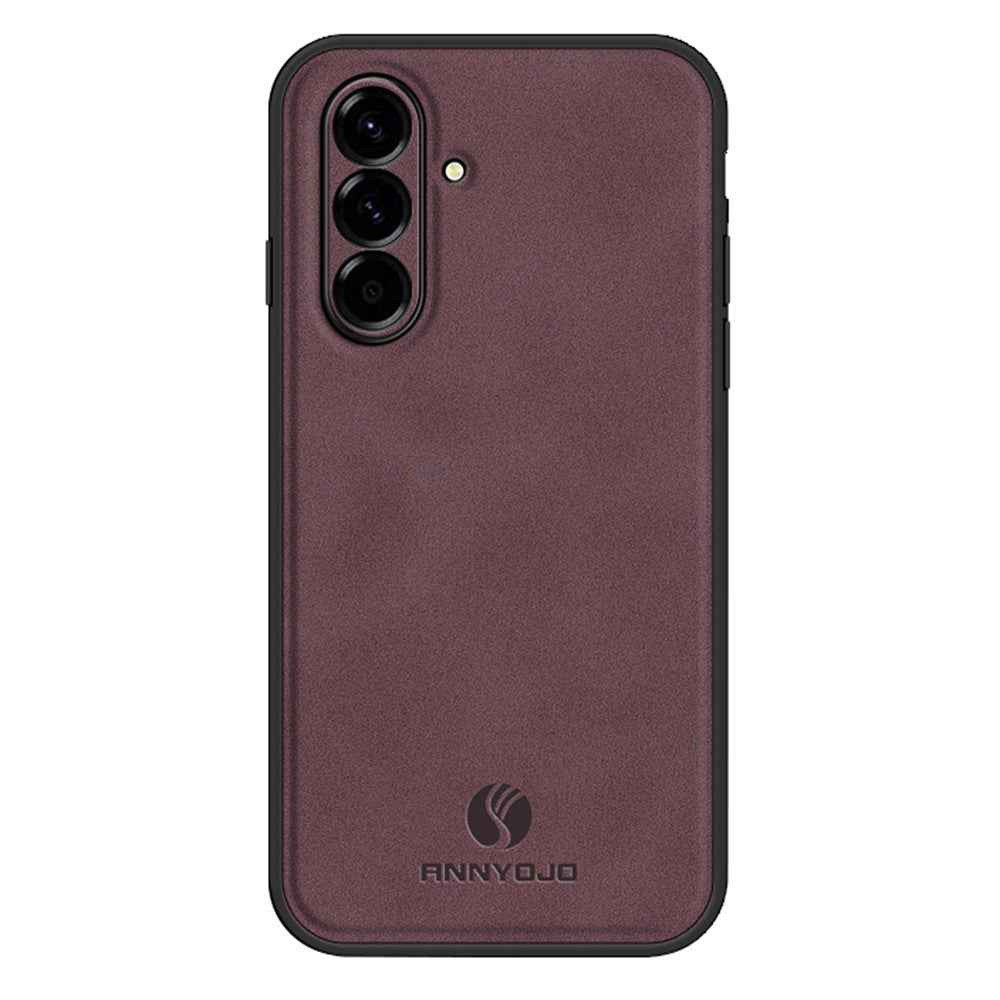 ANNYOJO For Samsung Galaxy A57 5G Case PU Leather + PC + TPU Anti Drop Phone Back Cover - Wine Red