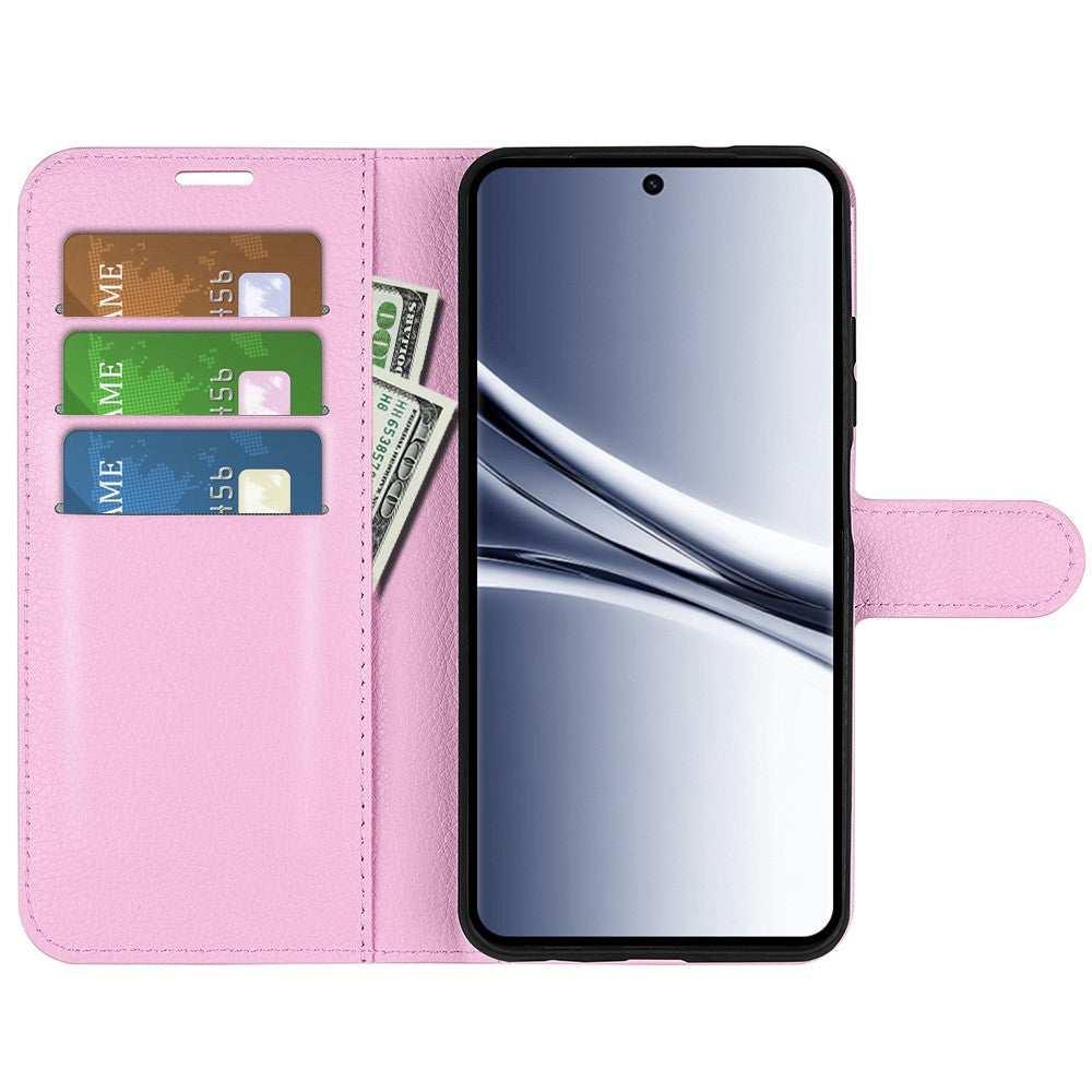 For Xiaomi Redmi Note 15 4G (Global) Case Wallet Stand Litchi Texture Shockproof Leather Phone Cover - Pink
