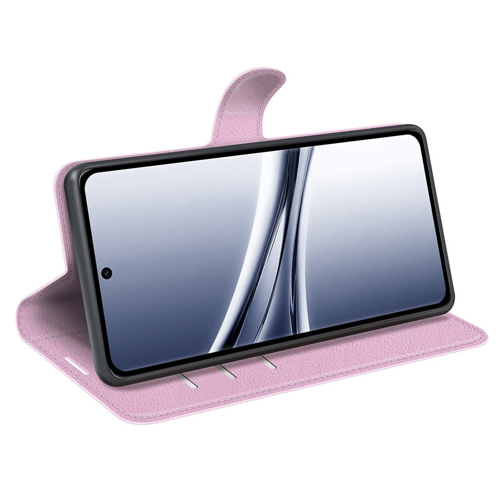For Xiaomi Redmi Note 15 4G (Global) Case Wallet Stand Litchi Texture Shockproof Leather Phone Cover - Pink