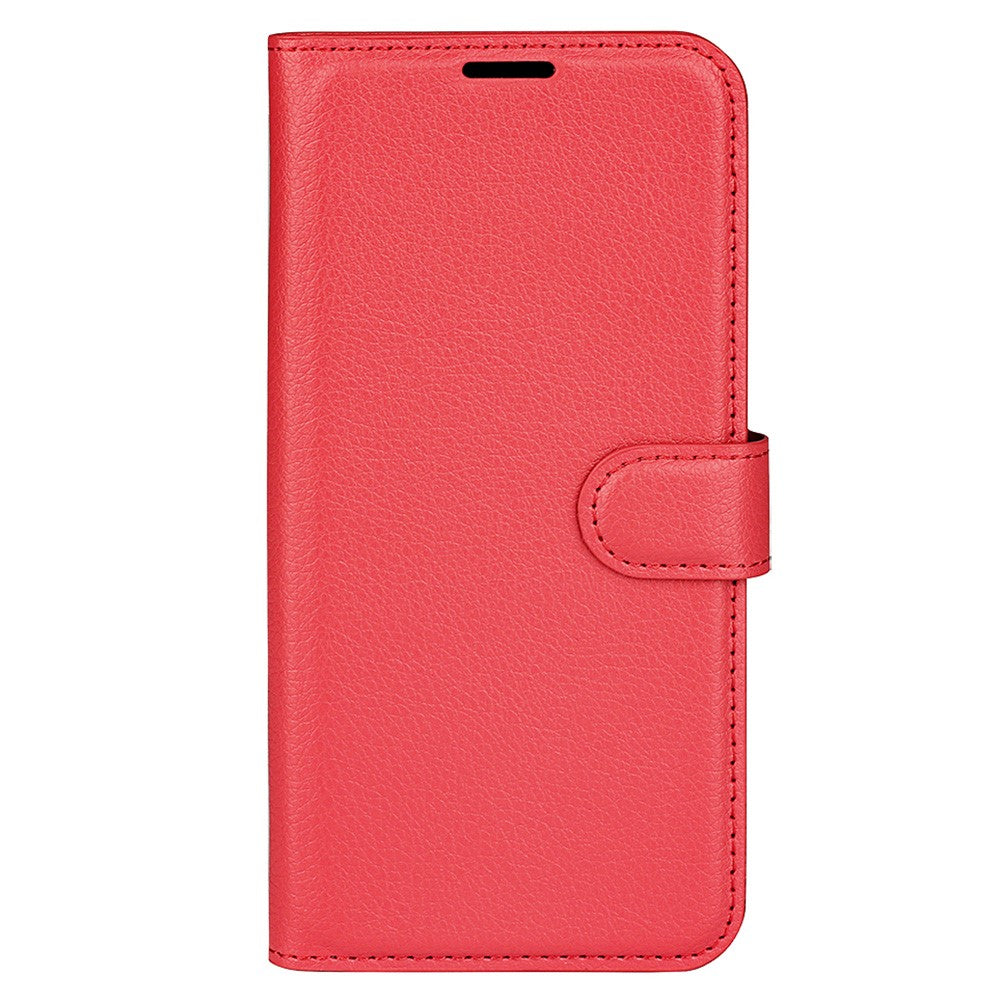 For Xiaomi Redmi Note 15 4G (Global) Case Wallet Stand Litchi Texture Shockproof Leather Phone Cover - Red