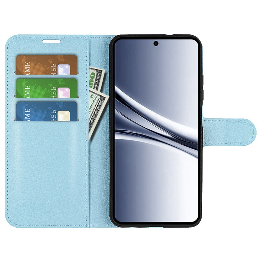 For Xiaomi Redmi Note 15 4G (Global) Case Wallet Stand Litchi Texture Shockproof Leather Phone Cover - Blue