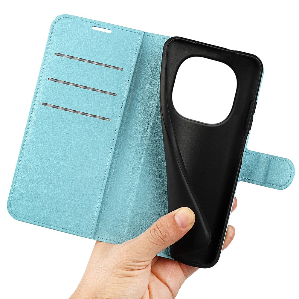 For Xiaomi Redmi Note 15 4G (Global) Case Wallet Stand Litchi Texture Shockproof Leather Phone Cover - Blue