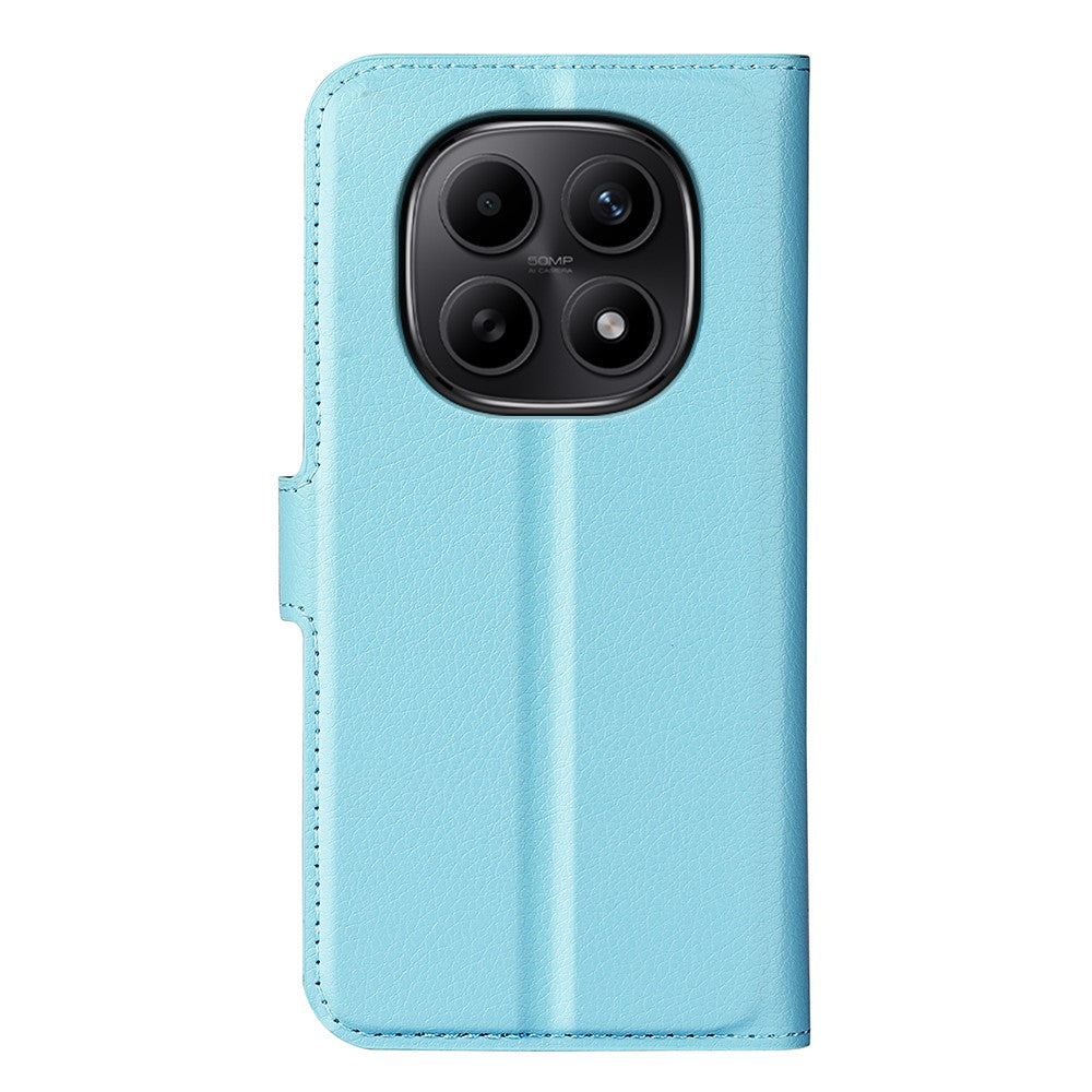 For Xiaomi Redmi Note 15 4G (Global) Case Wallet Stand Litchi Texture Shockproof Leather Phone Cover - Blue