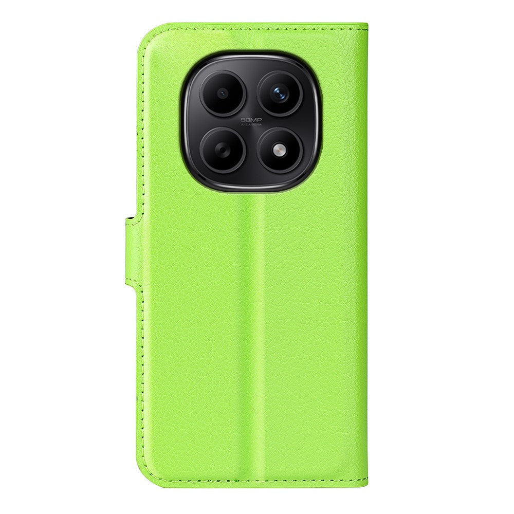For Xiaomi Redmi Note 15 4G (Global) Case Wallet Stand Litchi Texture Shockproof Leather Phone Cover - Green