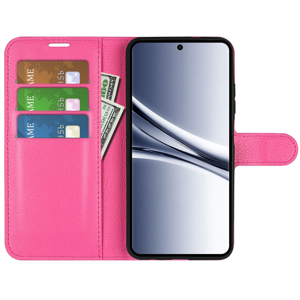 For Xiaomi Redmi Note 15 4G (Global) Case Wallet Stand Litchi Texture Shockproof Leather Phone Cover - Rose