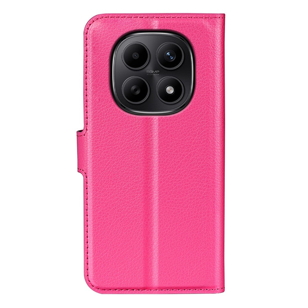 For Xiaomi Redmi Note 15 4G (Global) Case Wallet Stand Litchi Texture Shockproof Leather Phone Cover - Rose