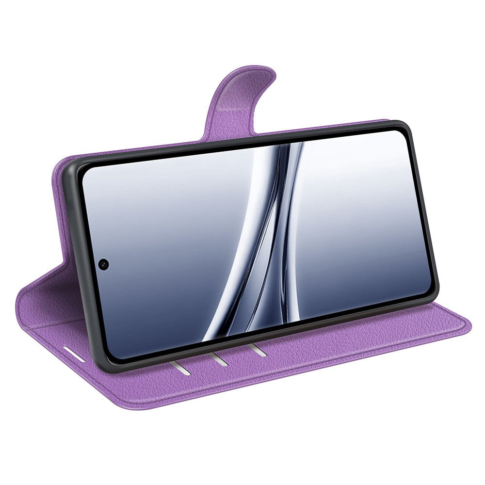 For Xiaomi Redmi Note 15 4G (Global) Case Wallet Stand Litchi Texture Shockproof Leather Phone Cover - Purple