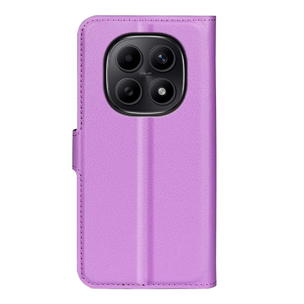 For Xiaomi Redmi Note 15 4G (Global) Case Wallet Stand Litchi Texture Shockproof Leather Phone Cover - Purple