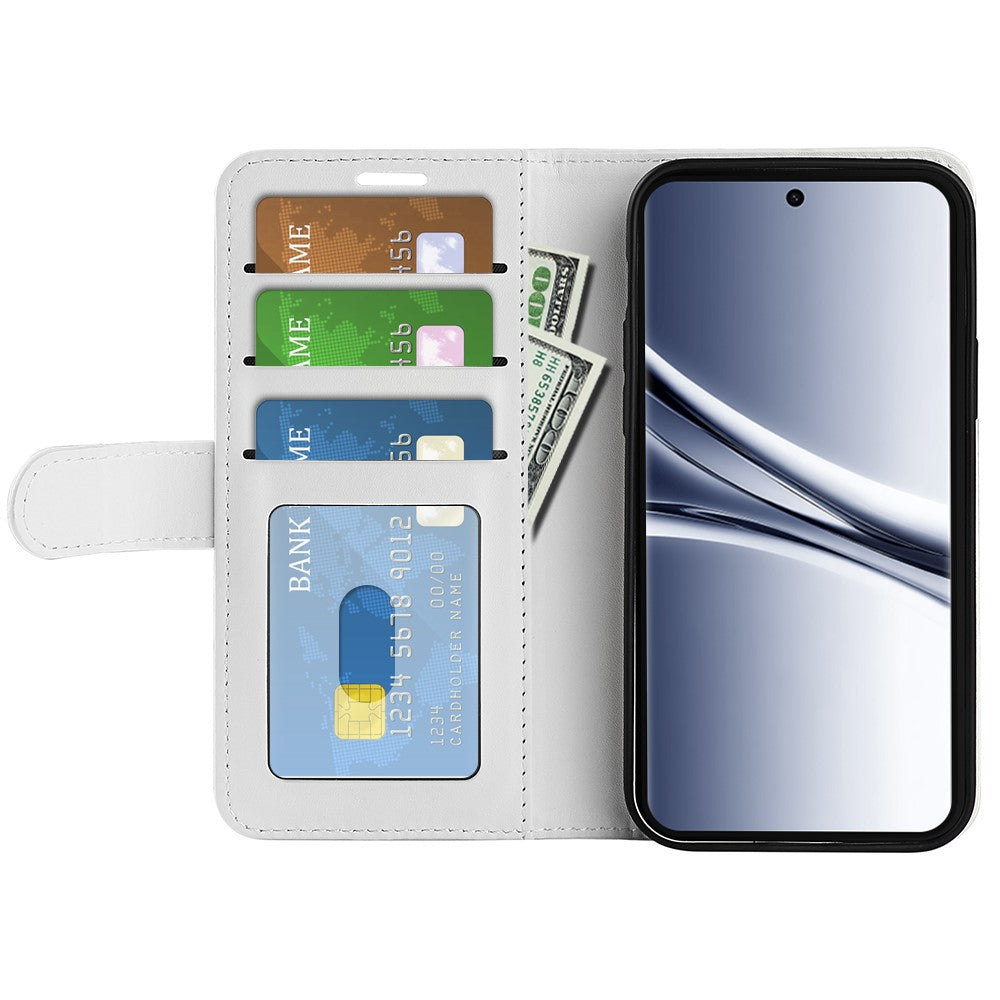 For Xiaomi Redmi Note 15 4G (Global) Case Crazy Horse Texture Stand Leather Phone Cover - White