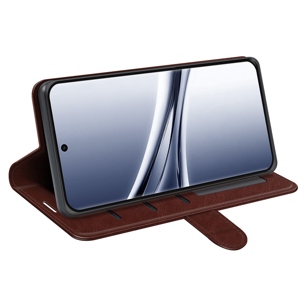 For Xiaomi Redmi Note 15 4G (Global) Case Crazy Horse Texture Stand Leather Phone Cover - Brown