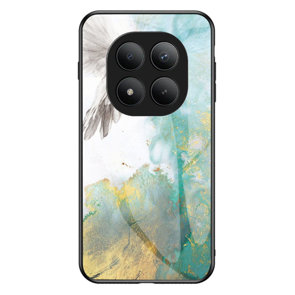 For Xiaomi Poco M8 Pro 5G / Redmi Note 15 Pro+ 5G (Global) Case Marble Pattern Tempered Glass + PC + TPU Protective Phone Cover - Flying Pigeon Marble