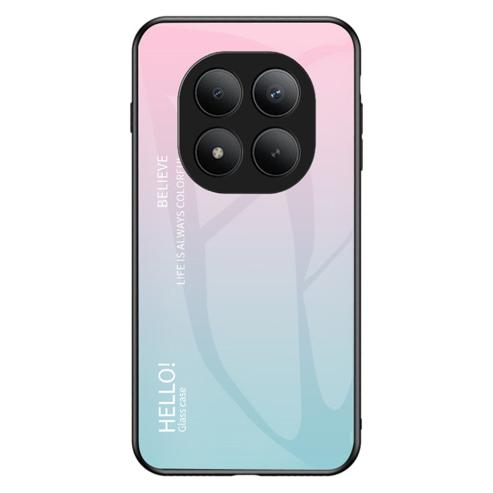 For Xiaomi Poco M8 Pro 5G / Redmi Note 15 Pro+ 5G (Global) Case Anti-Scratch Tempered Glass + PC + TPU Phone Cover - Gradient Pink Blue