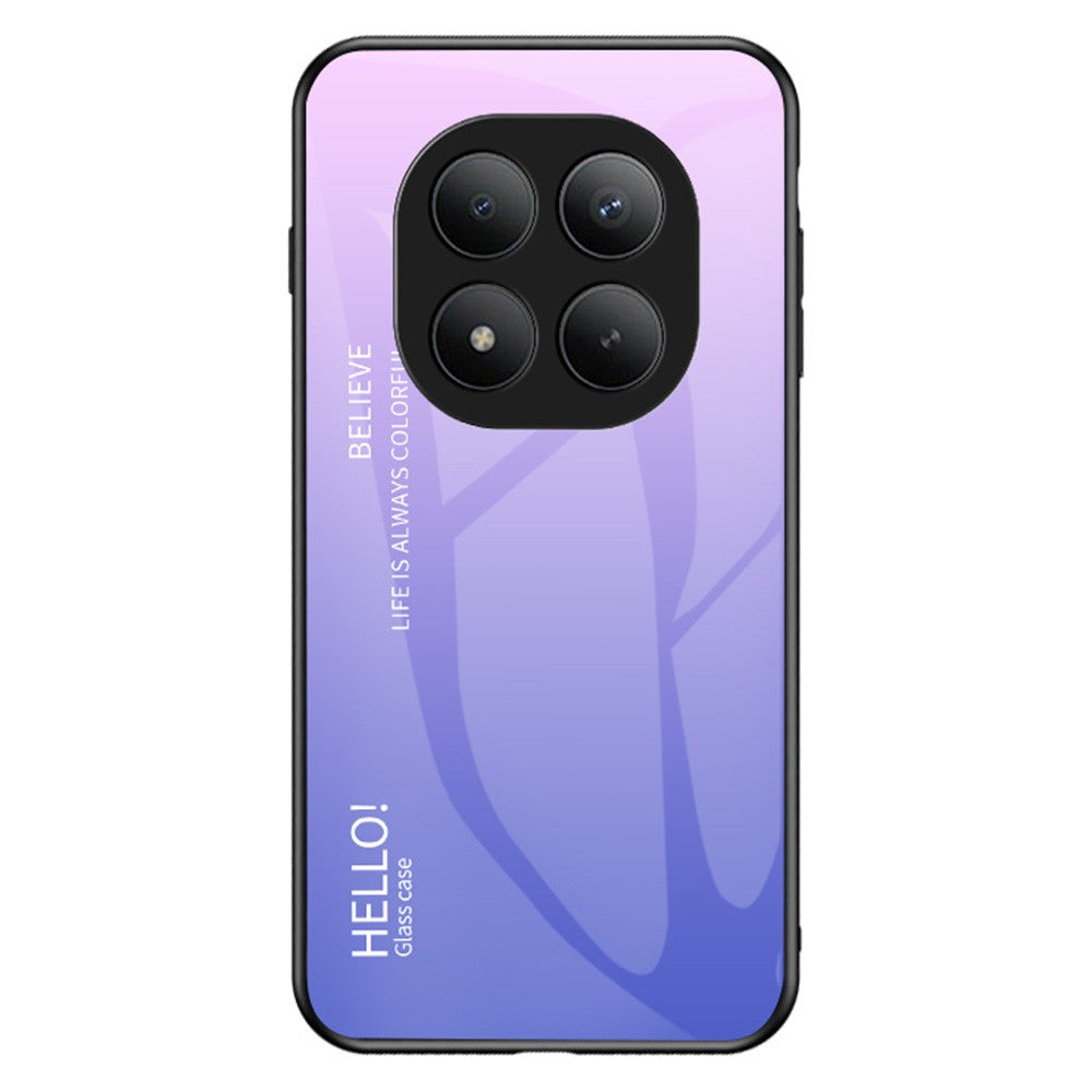 For Xiaomi Poco M8 Pro 5G / Redmi Note 15 Pro+ 5G (Global) Case Anti-Scratch Tempered Glass + PC + TPU Phone Cover - Gradient Pink Purple