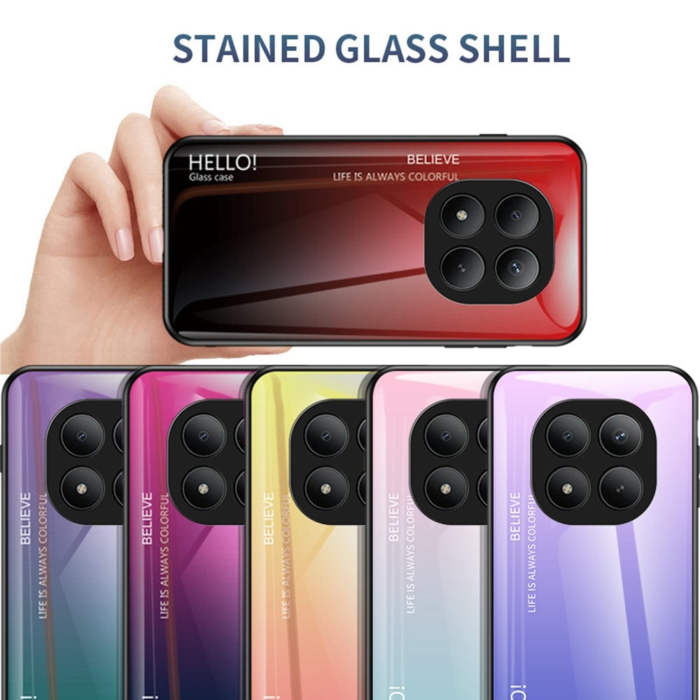 For Xiaomi Poco M8 Pro 5G / Redmi Note 15 Pro+ 5G (Global) Case Anti-Scratch Tempered Glass + PC + TPU Phone Cover - Gradient Pink Purple