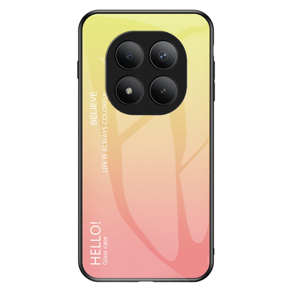 For Xiaomi Poco M8 Pro 5G / Redmi Note 15 Pro+ 5G (Global) Case Anti-Scratch Tempered Glass + PC + TPU Phone Cover - Gradient Yellow