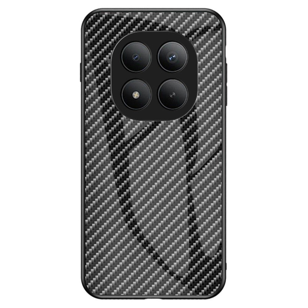 For Xiaomi Poco M8 Pro 5G / Redmi Note 15 Pro+ 5G (Global) Case Tempered Glass Shockproof Phone Cover - Black Fiber