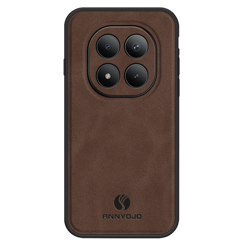 ANNYOJO For Xiaomi Poco M8 Pro 5G / Redmi Note 15 Pro+ 5G (Global) Case PU Leather + PC + TPU Anti Drop Phone Back Cover - Coffee