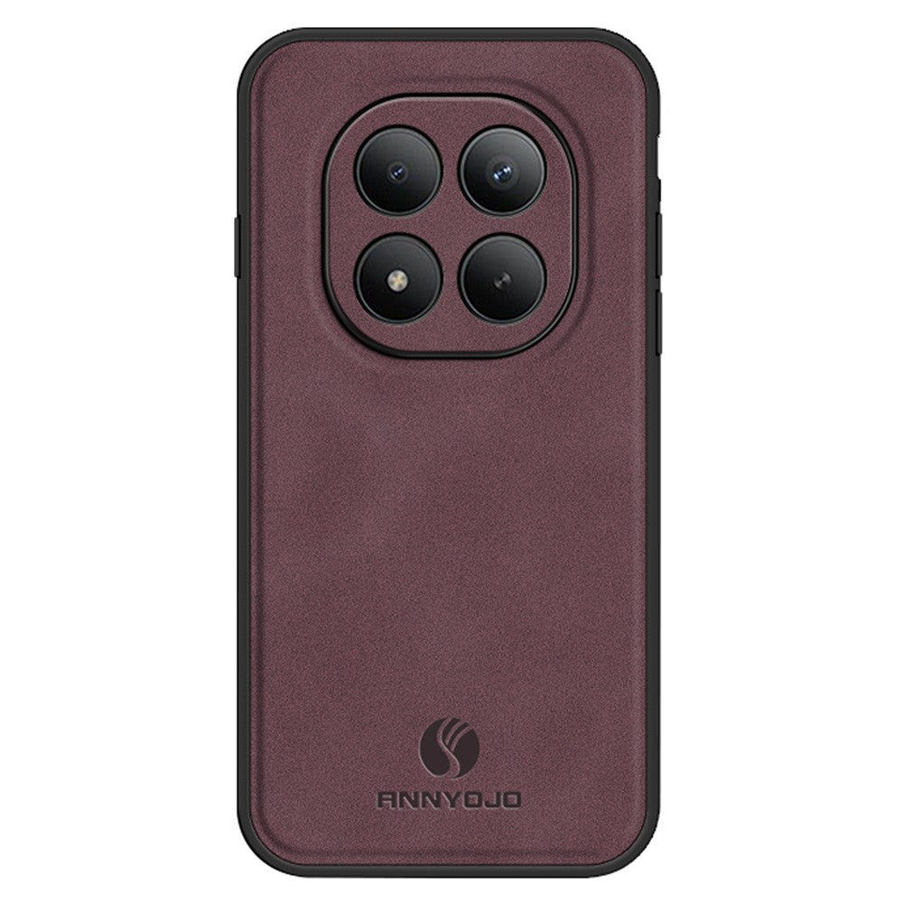 ANNYOJO For Xiaomi Poco M8 Pro 5G / Redmi Note 15 Pro+ 5G (Global) Case PU Leather + PC + TPU Anti Drop Phone Back Cover - Wine Red