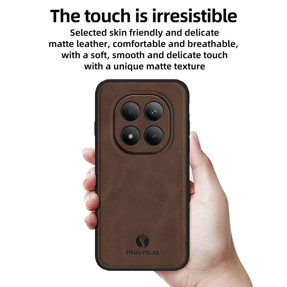 ANNYOJO For Xiaomi Poco M8 Pro 5G / Redmi Note 15 Pro+ 5G (Global) Case PU Leather + PC + TPU Anti Drop Phone Back Cover - Wine Red