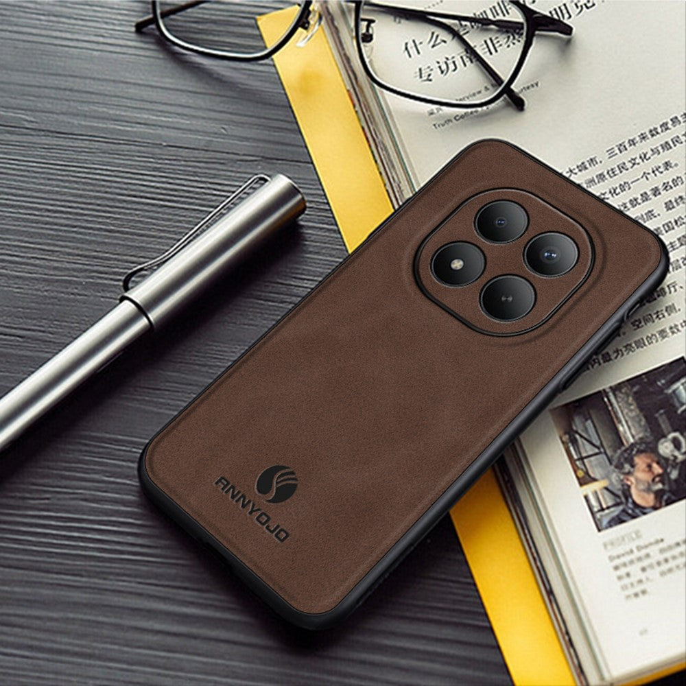 ANNYOJO For Xiaomi Poco M8 Pro 5G / Redmi Note 15 Pro+ 5G (Global) Case PU Leather + PC + TPU Anti Drop Phone Back Cover - Wine Red